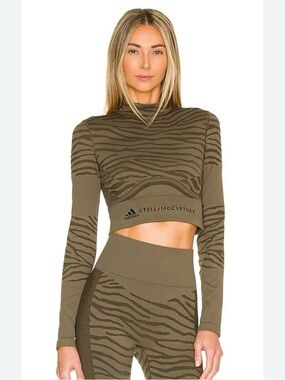 Adidas L by Stella McCartney ASMC TPR activewear stretch crop top in Darka